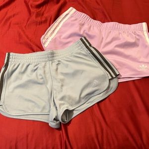 Two pair of Adidas shorts size small